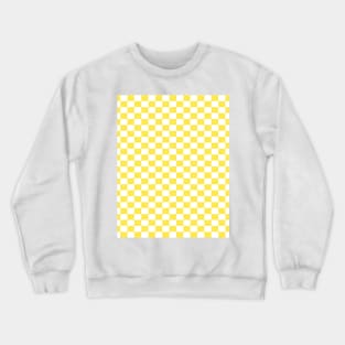 checkered Yellow and White Crewneck Sweatshirt